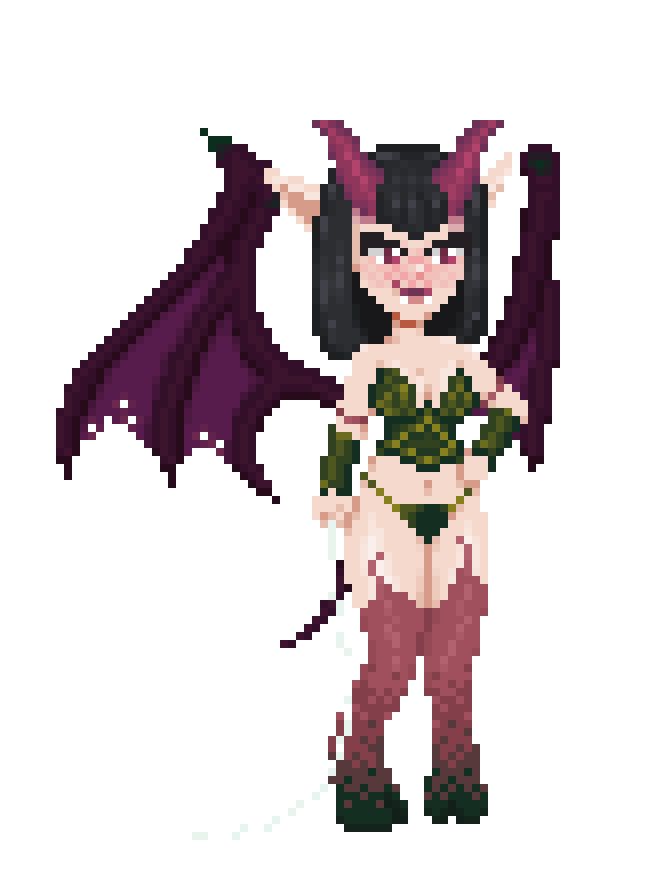 Pixel art of my OC Xani idling